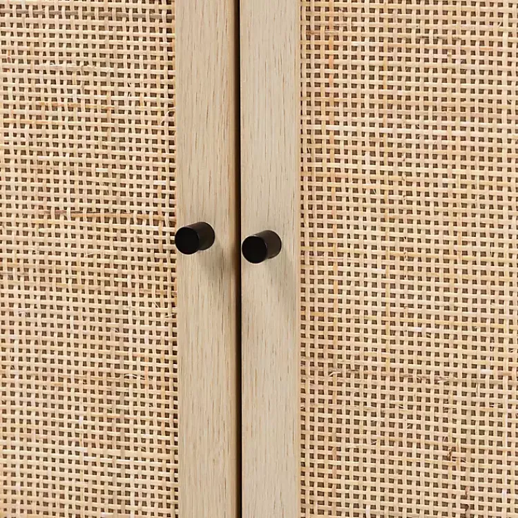 Kirklands Home Cabinets & Sideboards|Light Wood and Rat 2-Door Cabinet Tan