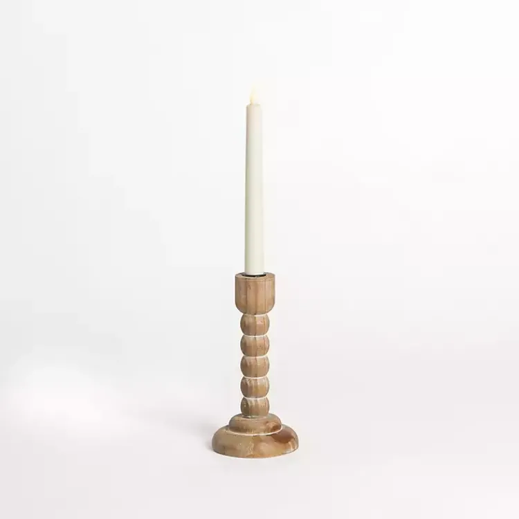 Online Light Wood Spindle Taper Candle Holder, 9 in. Candle Holders