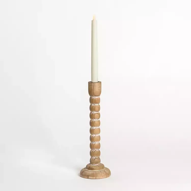 New Light Wood Spindle Taper Candle Holder, 13 in. Candle Holders