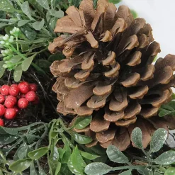 Clearance Lightly Frosted Cedar and Red Berry Wreath Wreaths