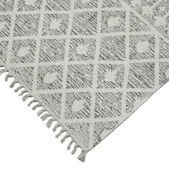 Kirklands Home Area Rugs|Lilia Gray Geo Stripe Flatweave Runner, 2x8