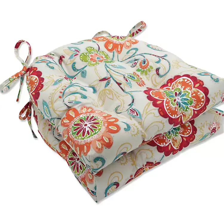 Kirklands Home Outdoor Cushions & Pillows|Lily Paisley Tufted Outdoor Seat Cushion, Set of 2