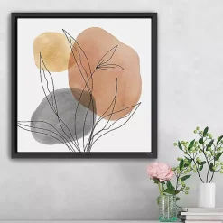 Kirklands Home Framed Art|Linear Leaf Trio Framed Canvas Art Print