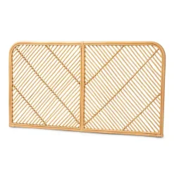 Kirklands Home Beds & Headboards|Linear Rat Wall Mounted Queen Headboard Tan