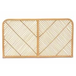 Kirklands Home Beds & Headboards|Linear Rat Wall Mounted Queen Headboard Tan