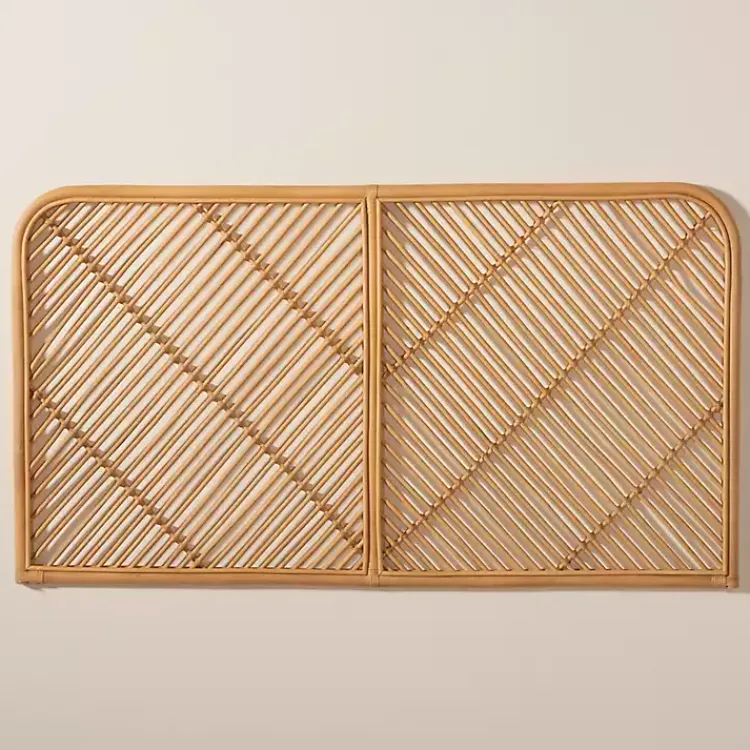 Kirklands Home Beds & Headboards|Linear Rat Wall Mounted Queen Headboard Tan