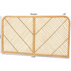 Kirklands Home Beds & Headboards|Linear Rat Wall Mounted Queen Headboard Tan