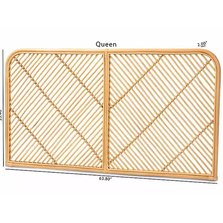 Kirklands Home Beds & Headboards|Linear Rat Wall Mounted Queen Headboard Tan