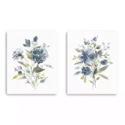 Kirklands Home Canvas Art|Linen Botanical Navy 2-pc. Canvas Art Prints