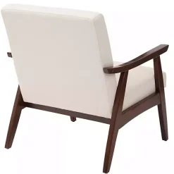 Kirklands Home Accent Chairs|Linen Mid-Century Desmond Accent Chair White
