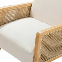 Kirklands Home Accent Chairs|Linen Upholstered Accent Chair Ivory