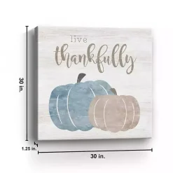 Discount Live Thankfully Pumpkin Canvas Art Print Fall