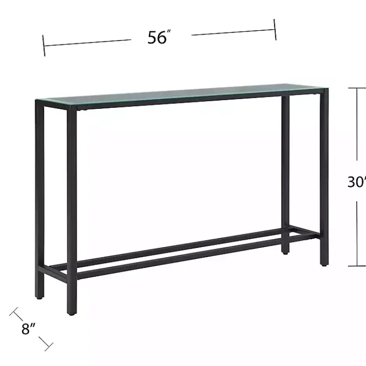 Kirklands Home Console Tables|Long Metal Mirrored Top Console Table Black