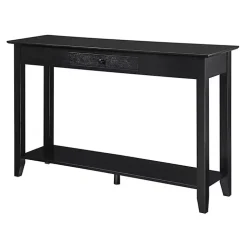 Kirklands Home Console Tables|Long Single Drawer Console Table Black