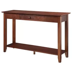 Kirklands Home Console Tables|Long Single Drawer Console Table Brown