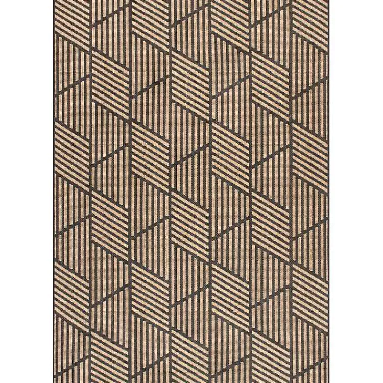 Kirklands Home Outdoor Rugs|Lori Dark Gray Modern Geometric Outdoor Rug, 5x8