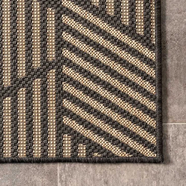 Kirklands Home Outdoor Rugs|Lori Dark Gray Modern Geometric Outdoor Rug, 5x8