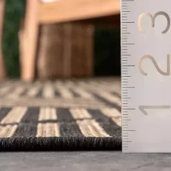 Kirklands Home Outdoor Rugs|Lori Dark Gray Modern Geometric Outdoor Rug, 5x8