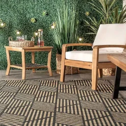 Kirklands Home Outdoor Rugs|Lori Dark Gray Modern Geometric Outdoor Rug, 8x10