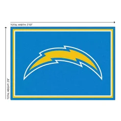 Kirklands Home Area Rugs|Los Angeles Chargers Area Rug, 3x4 Blue