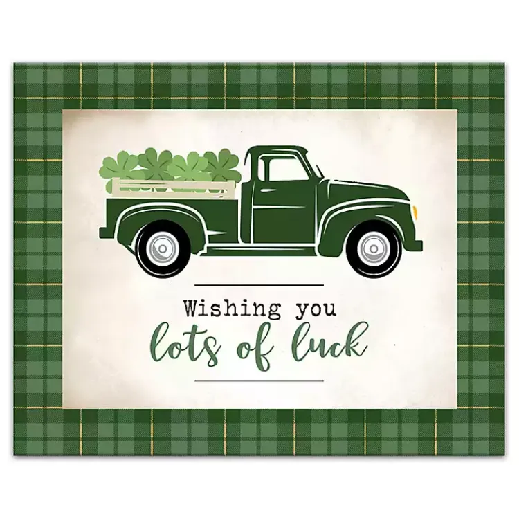 Outlet Lots of Luck Truck Canvas Wall Plaque St Patricks Day Decorations