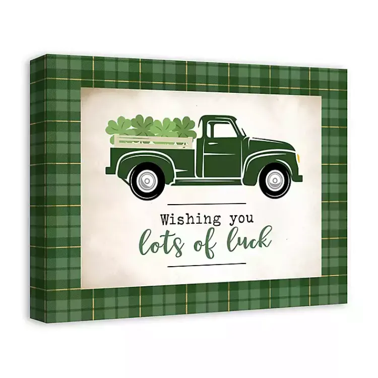Outlet Lots of Luck Truck Canvas Wall Plaque St Patricks Day Decorations
