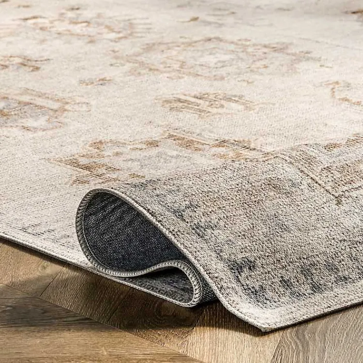 Kirklands Home Area Rugs|Lottie Cream Vintage Washable Area Rug, 8x10 Ivory