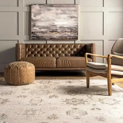 Kirklands Home Area Rugs|Lottie Cream Vintage Washable Area Rug, 8x10 Ivory