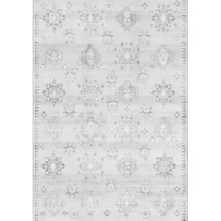 Kirklands Home Area Rugs|Lottie Vintage Washable Area Rug, 5x8 Gray