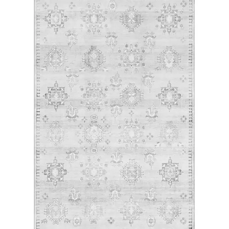 Kirklands Home Area Rugs|Lottie Vintage Washable Area Rug, 5x8 Gray