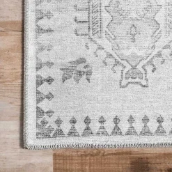 Kirklands Home Area Rugs|Lottie Vintage Washable Area Rug, 5x8 Gray