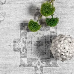 Kirklands Home Area Rugs|Lottie Vintage Washable Area Rug, 5x8 Gray