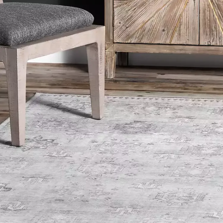 Kirklands Home Area Rugs|Lottie Vintage Washable Area Rug, 5x8 Gray