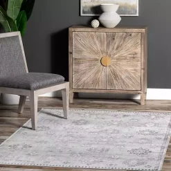 Kirklands Home Area Rugs|Lottie Vintage Washable Area Rug, 8x10 Gray