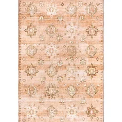 Kirklands Home Area Rugs|Lottie Peach Vintage Washable Area Rug, 5x8 Orange