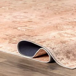 Kirklands Home Area Rugs|Lottie Peach Vintage Washable Area Rug, 8x10 Orange