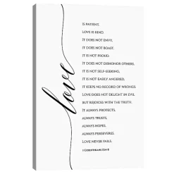 Kirklands Home Wall Quotes & Signs|Love is Corinthians 13:4-8 Canvas Art Print