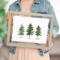 Love Joy Peace Trees Wall Plaque Christmas Art & Wall Decor
