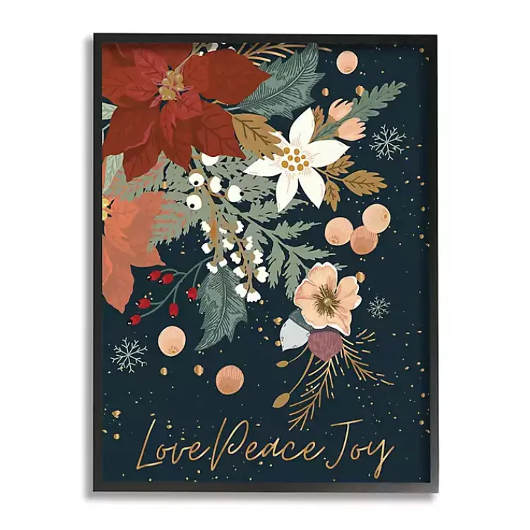 Clearance Love, Peace, Joy Christmas Framed Canvas Art Print Christmas Art & Wall Decor
