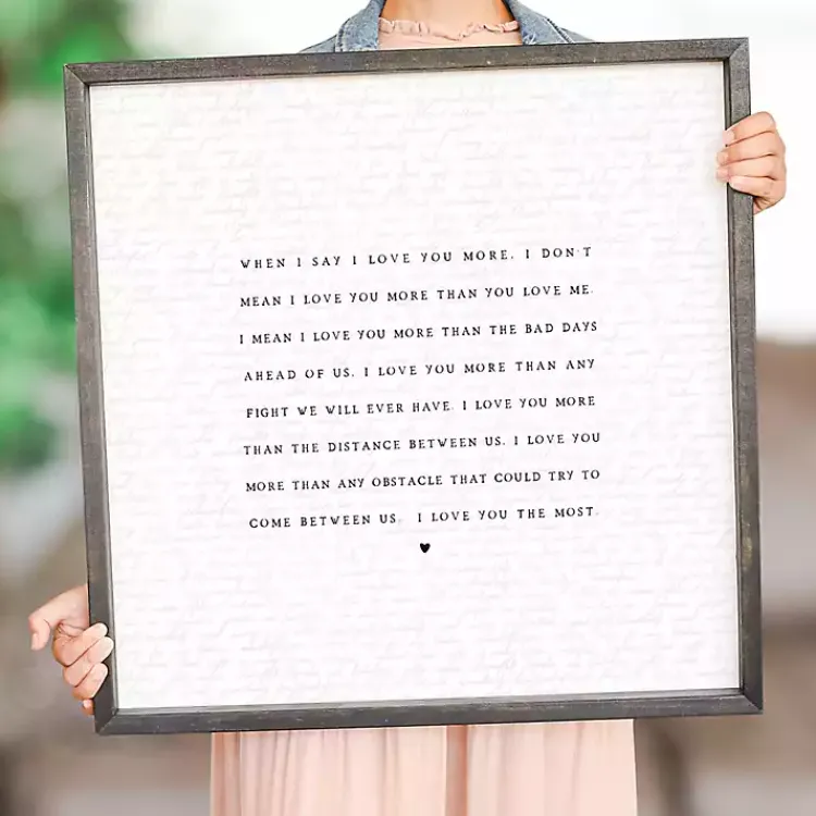 Kirklands Home Wall Quotes & Signs|Love You Most Framed Wall Plaque White