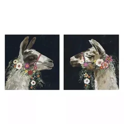 Kirklands Home Canvas Art|Lovely Llama Canvas Art Prints, Set of 2 Multi