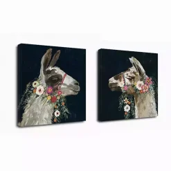 Kirklands Home Canvas Art|Lovely Llama Canvas Art Prints, Set of 2 Multi