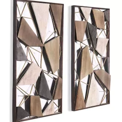 Kirklands Home Wall Plaques|Lucas Geometric Wall Plaques, Set of 2