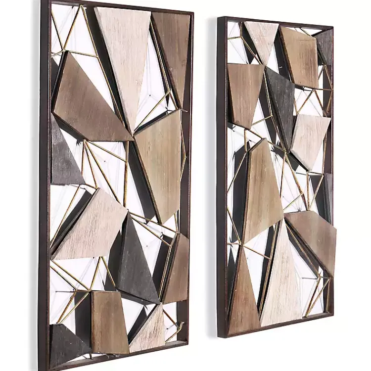 Kirklands Home Wall Plaques|Lucas Geometric Wall Plaques, Set of 2