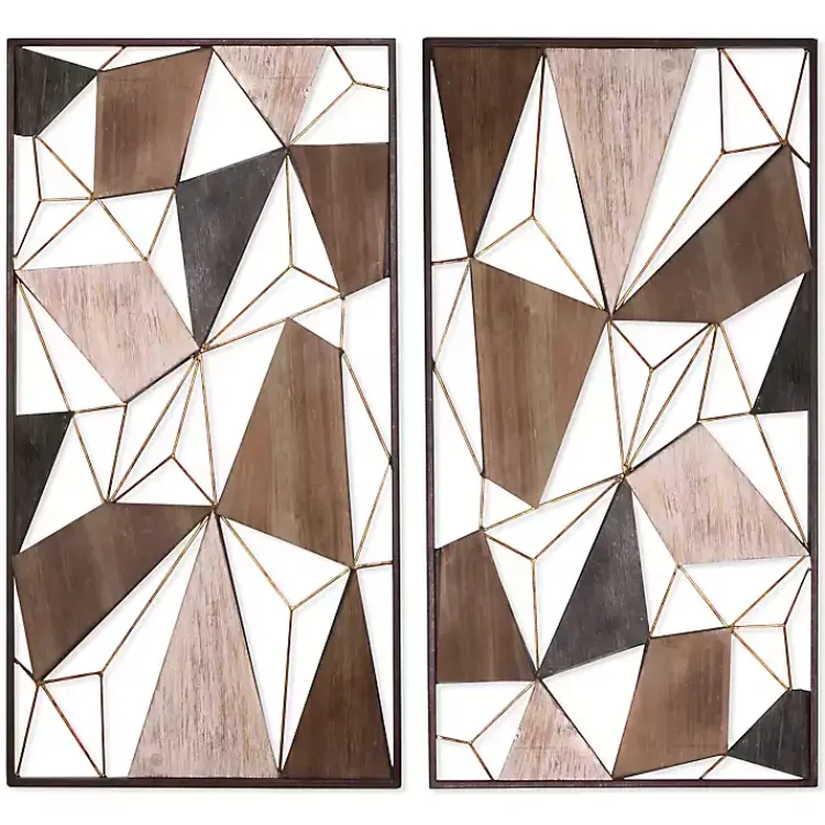 Kirklands Home Wall Plaques|Lucas Geometric Wall Plaques, Set of 2
