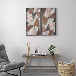 Kirklands Home Wall Plaques|Lucas Geometric Wall Plaques, Set of 2