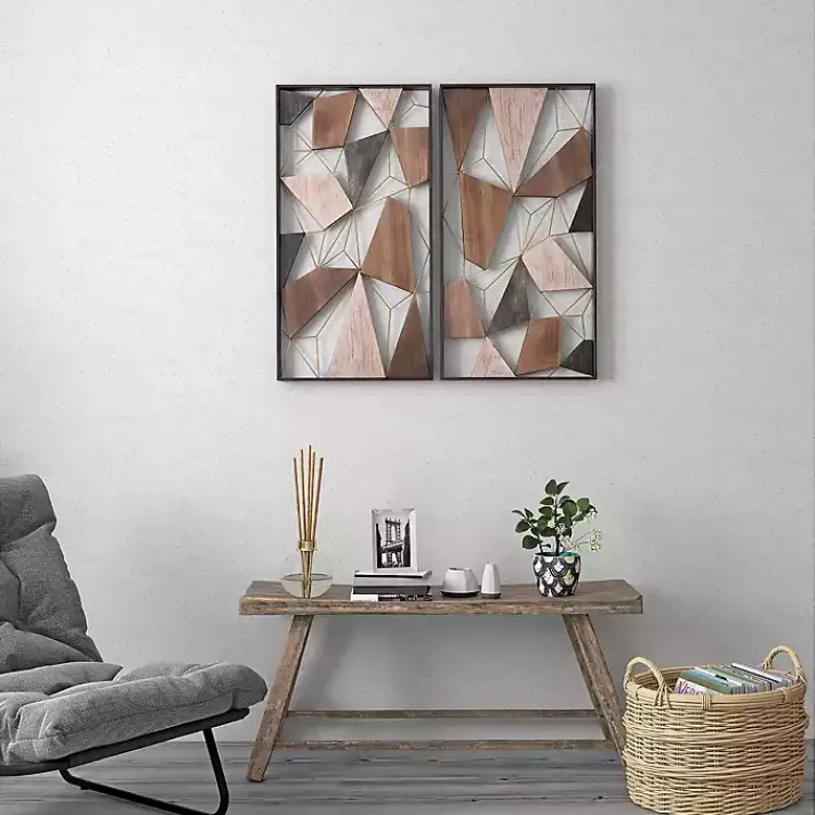 Kirklands Home Wall Plaques|Lucas Geometric Wall Plaques, Set of 2