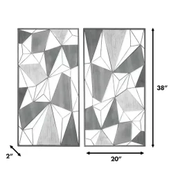 Kirklands Home Wall Plaques|Lucas Geometric Wall Plaques, Set of 2