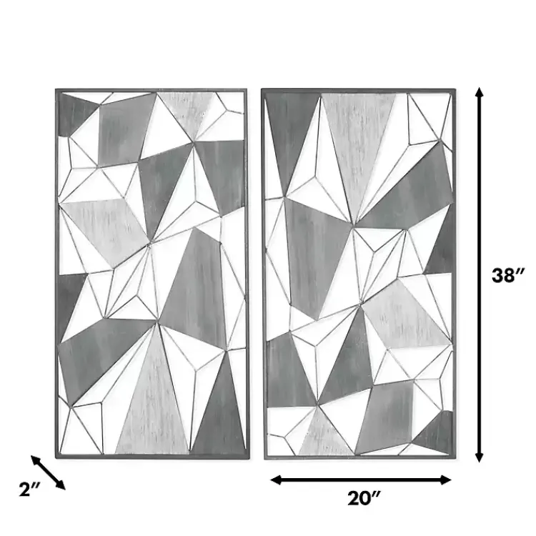 Kirklands Home Wall Plaques|Lucas Geometric Wall Plaques, Set of 2