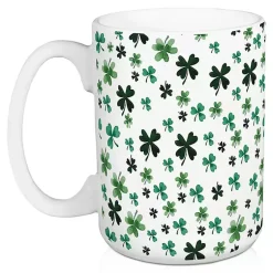 Kirklands Home Glassware & Drinkware|Luck of the Irish Shamrocks Mugs, Set of 2